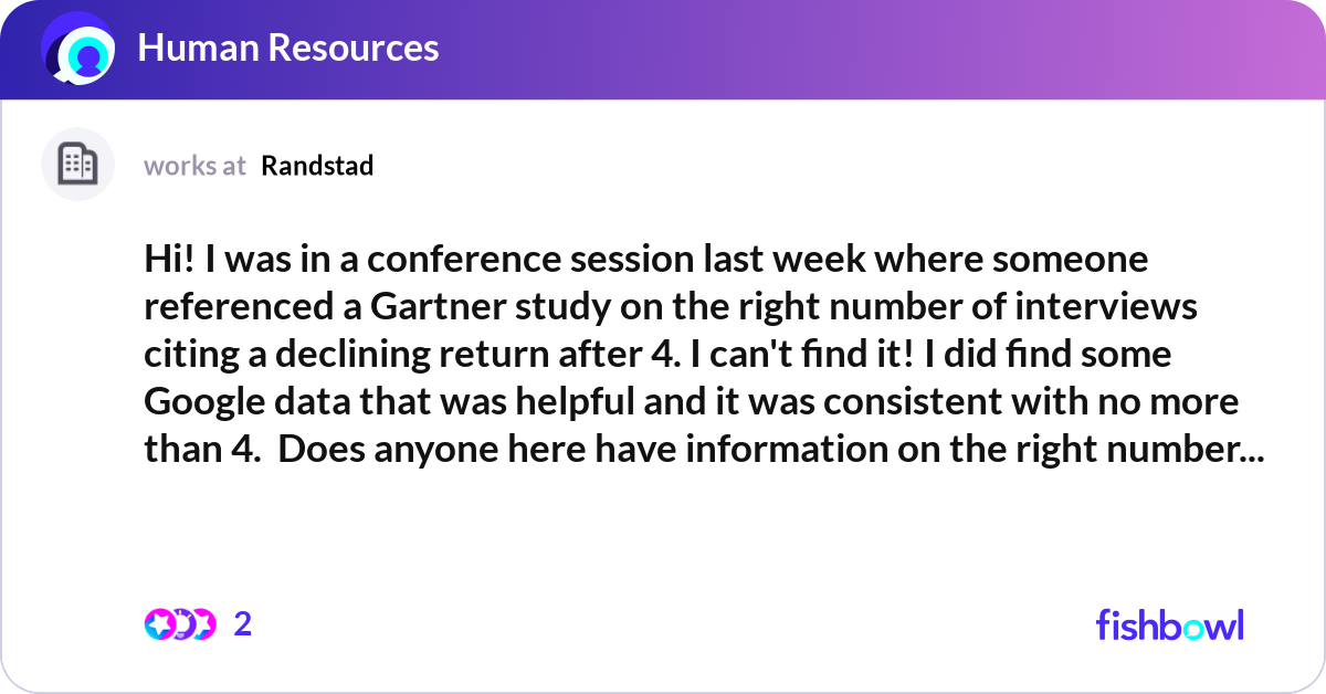 Hi! I was in a conference session last week where Fishbowl