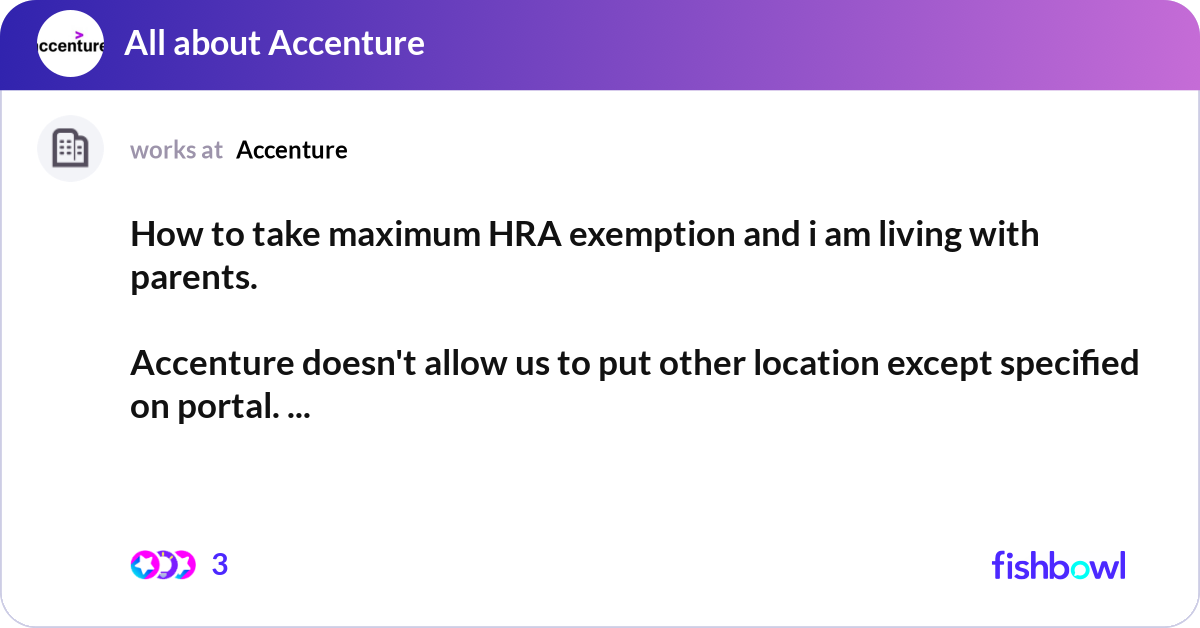 How to take maximum HRA exemption and i am living  | Fishbowl