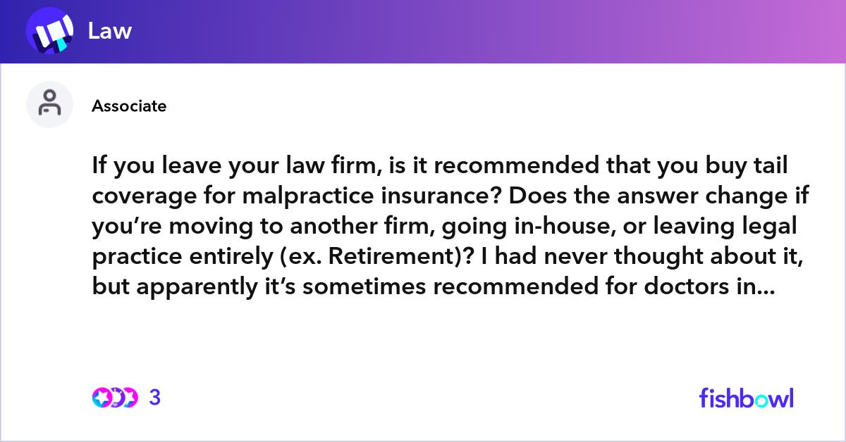 If you leave your law firm, is it that you buy