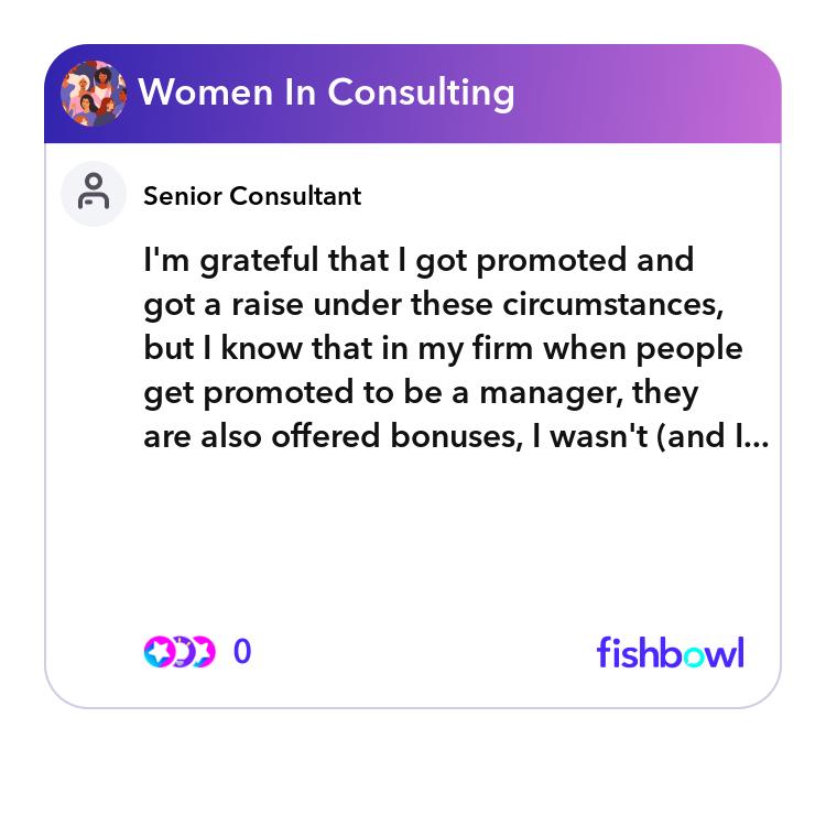 I'm grateful that I got promoted and got a raise under