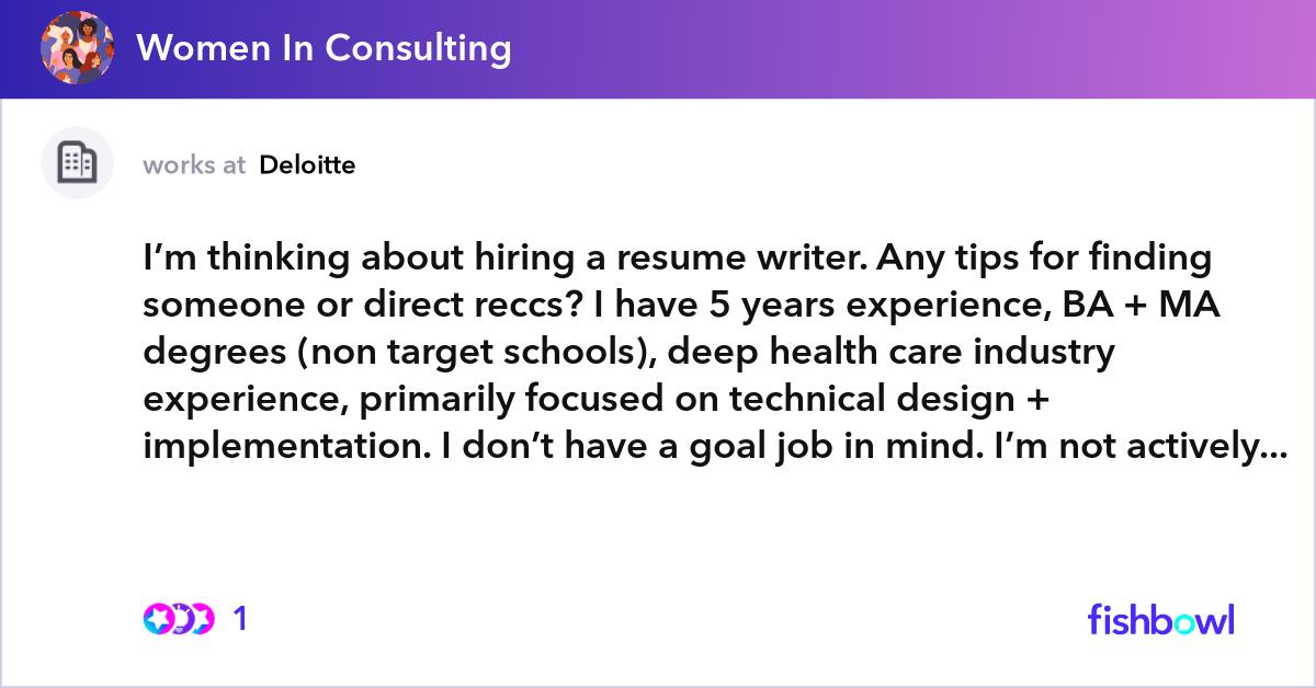 hiring a resume writer