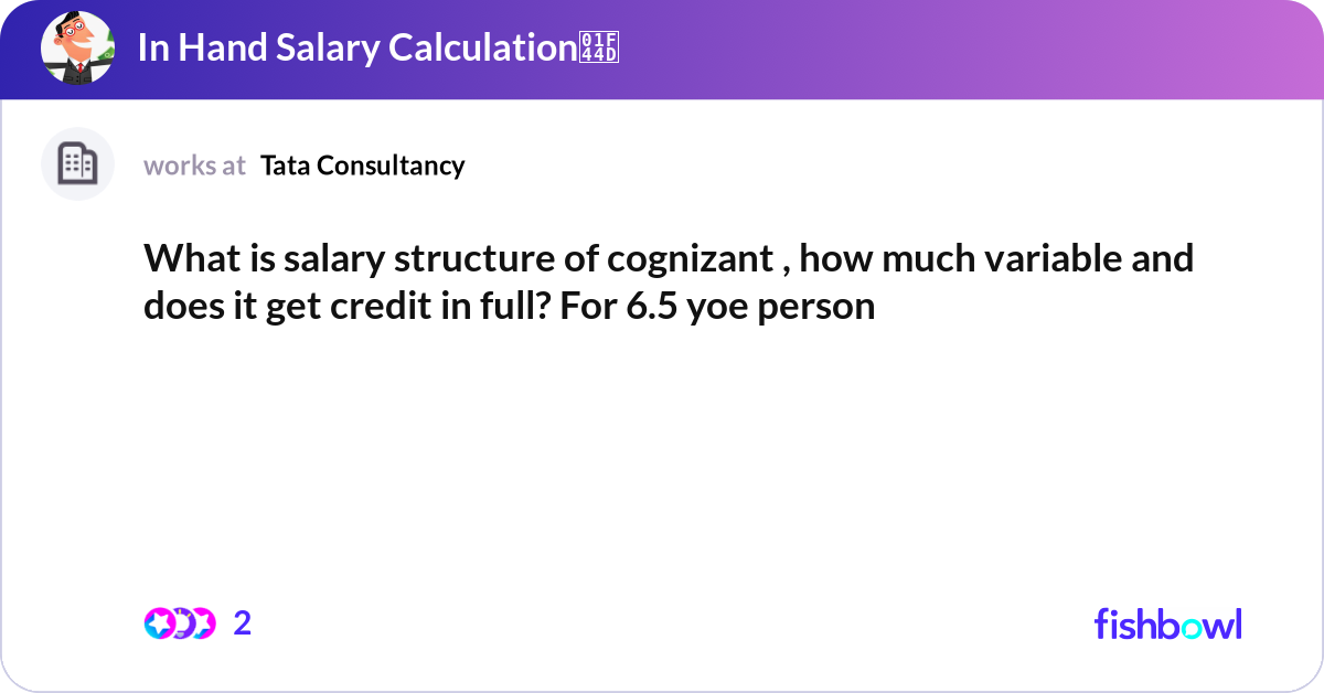 What Is Salary Structure Of Cognizant How Much V Fishbowl