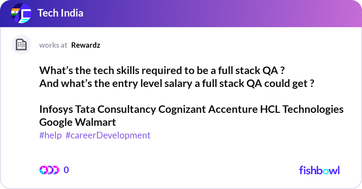 What’s the tech skills required to be a full stack... | Fishbowl